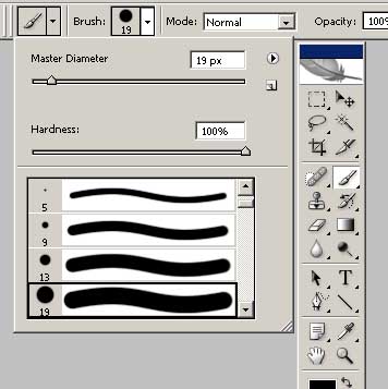 Photoshop paintbrush selection