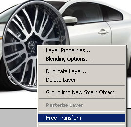 Selected Free Transform Tool